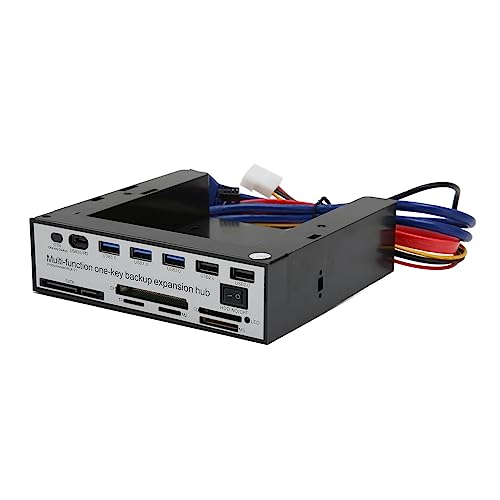Yctze 5,25-Zoll-PC-Medien-Dashboard-Frontplatte CF TF M2 SD MS Interner Kartenleser M.2 B Key NGFF MSATA Optischer Laufwerksadapter USB3.0 unterstützt OTB Backup mit Riser-Karte TF SD MS Inte von Yctze