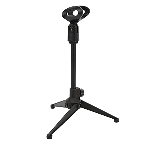 Yctze Desktop-Mikrofonständer, Höhenverstellbarer Tisch-Mikrofonständer, Faltbares Metall-Tischständer-Stativ mit Mikrofon-Clip, mit Schwamm-Anti-Rutsch-Pad, Leicht zu Tragen von Yctze