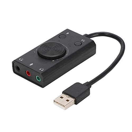 Yctze Externe Soundkarte, USB-Adapter, Externe Stereo-Soundkarte mit 3,5-mm-Kopfhörer- und Mikrofonanschluss, USB-Multifunktionslaufwerk, Soundkarte mit Anzeige, Stereokarte mit 3. von Yctze