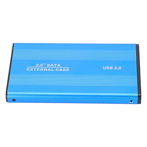 Yctze Externes 2,5-Zoll-SATA-zu-USB-2.0-Festplattengehäuse, Aluminiumgehäuse mit LED-Anzeige, Festplattenbox, Bis zu 480 Mbit/s Übertragungsrate (Blau) von Yctze
