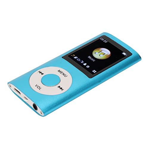 Yctze MP3/MP4-Player, Tragbarer Musikplayer mit Kopfhörer, 1,8-Zoll-HD-Bildschirm, Unterstützt Bis zu 64 GB Speicherkarte, 8 Stunden Spielzeit, Superleichtes Metallgehäuse(Blau) von Yctze