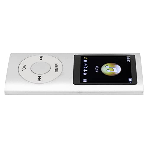 Yctze MP3/MP4-Player, Tragbarer Musikplayer mit Kopfhörer, 1,8-Zoll-HD-Bildschirm, Unterstützt Bis zu 64 GB Speicherkarte, 8 Stunden Spielzeit, Superleichtes Metallgehäuse(Silber) von Yctze