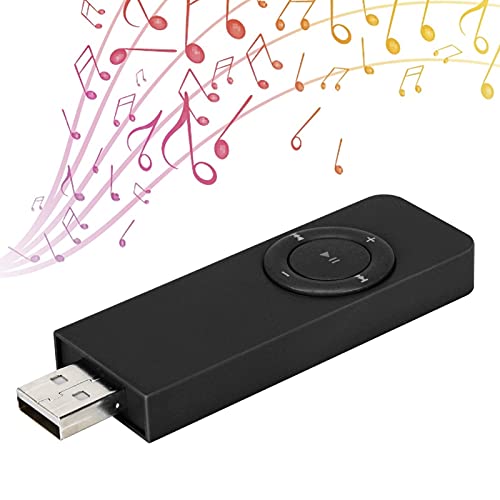 Yctze MP3-Player, Tragbarer MP3-Player mit USB-Flash-Laufwerk, MP3-Musikplayer mit HiFi-Sound und Lanyard, Unterstützt Bis zu 32 GB, 10 Stunden Spielzeit, 48 Stunden Standby-Zeit(Schwarz) von Yctze