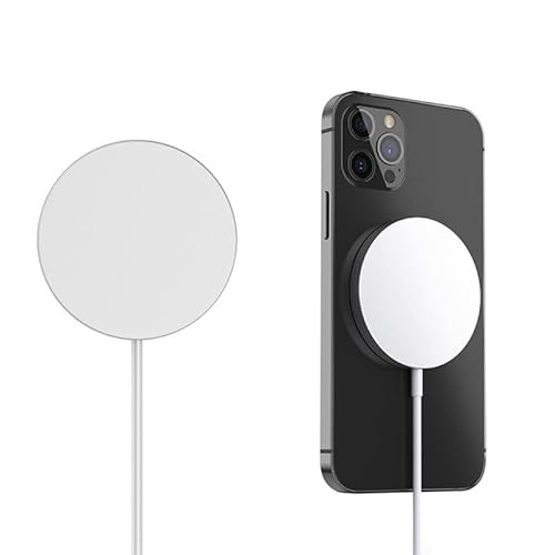 Yctze Magnetisches Kabelloses Ladegerät, Kabelloses 15-W-Ladepad für iPhone, Qi-zertifizierte Kabellose Handy-Ladegeräte, Kompatibel mit IOS 13, 13 Pro, 13 Pro Max, 13 Mini, 12, 12 Pro, 12 Pro(Weiß) von Yctze