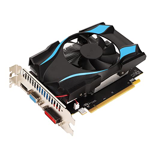 Yctze R7350 GDDR5 Desktop-Grafikkarte, 2 GB 128 Bit PCIE X16 3.0 1000 MHz Computer-Grafikkarte, mit HDMI-, VGA- und DVI-Ausgangsschnittstelle, Unterstützt DirectX 12 von Yctze