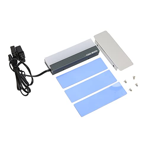 Yctze SSD-Kühler, 5 V, 3-polig, RGB, Bunte Lichter, Dual-Schnittstelle, Festplatten-Kühlkörper, Cooles Aussehen mit Standard-Thermopad für M.2 2280 SSD von Yctze