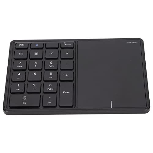 Yctze Tragbare 22-Tasten-Zifferntastatur, 2,4 G Dual-Modus-Zifferntastatur, Tastatur mit Touch-Typ-C-Schnittstelle, Tastatur für PC, Laptop, Desktop, Dual-Ziffern (Black) von Yctze