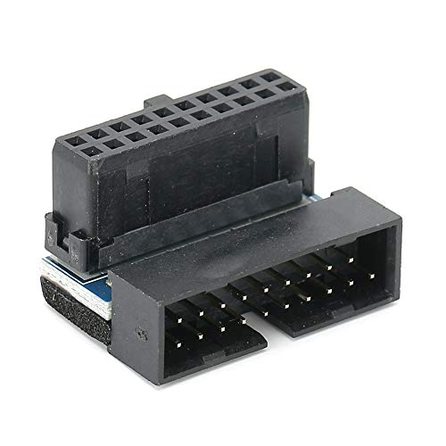Yctze USB 3.0 19 Pin Stecker auf Buchse Verlängerungsadapter PH19 A Desktop-Motherboard USB3.0-Buchse 90 Grad Abgewinkelter USB-Buchsenkonverter für Motherboard Mainboard Multi Layer von Yctze