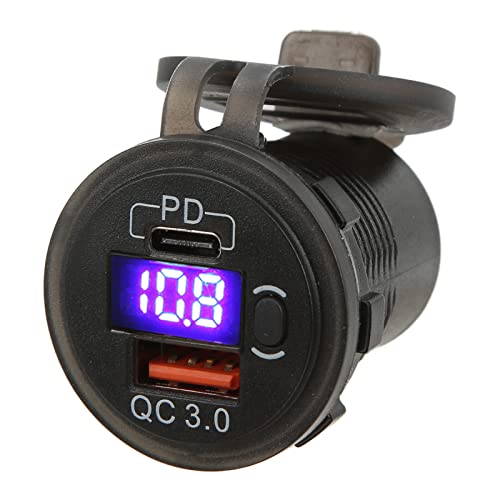 Yctze Universelles Dual-USB-Ladegerät, PD QC3.0 Schnelllade-Autoladegerät, Wasserdicht für Motorrad, Schiff Yctze Universelles Dual-USB-Ladegerät, PD QC3.0 Schnelllade-Autoladegerät, Wasserdicht für Motorrad, Schiff von Yctze