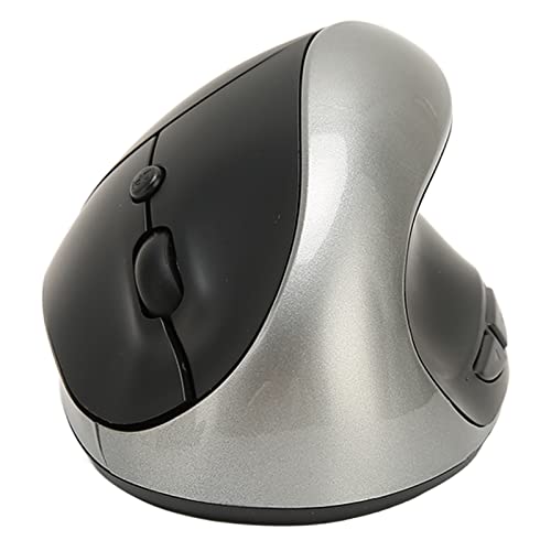 Yctze Vertikale Maus, 2,4 G Kabellose Ergonomische Maus, 800 1600 2400 DPI Einstellbar, Optische Mäuse für den Desktop, 6 Tasten, Bequem zu Halten, 10 M Entfernung (Grau) von Yctze