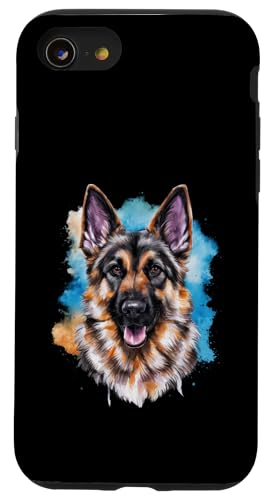 Deutscher Schäferhund im Wasserfarben Stil Hülle für iPhone SE (2020) / 7 / 8 von !!!Yeah Deutscher Schäferhund Designz