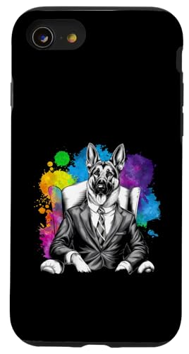 Deutscher Schäferhund mit schicken Anzug Hülle für iPhone SE (2020) / 7 / 8 von !!!Yeah Deutscher Schäferhund Designz