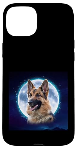 Glitzender Deutscher Schäferhund mit Mond Hülle für iPhone 15 Plus Glitzender Deutscher Schäferhund mit Mond Hülle für iPhone 15 Plus von !!!Yeah Deutscher Schäferhund Designz