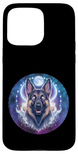 Glitzender Deutscher Schäferhund mit Mond Hülle für iPhone 15 Pro Max Glitzender Deutscher Schäferhund mit Mond Hülle für iPhone 15 Pro Max von !!!Yeah Deutscher Schäferhund Designz