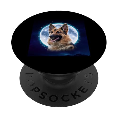 Glitzender Deutscher Schäferhund mit Mond PopSockets Klebender PopGrip Glitzender Deutscher Schäferhund mit Mond PopSockets Klebender PopGrip von !!!Yeah Deutscher Schäferhund Designz