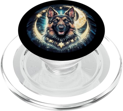 Glitzender Deutscher Schäferhund mit Mond PopSockets PopGrip für MagSafe Glitzender Deutscher Schäferhund mit Mond PopSockets PopGrip für MagSafe von !!!Yeah Deutscher Schäferhund Designz