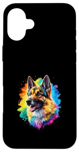 Regenbogen farbener DeutscherSchäferhund Hülle für iPhone 16 Plus Regenbogen farbener DeutscherSchäferhund Hülle für iPhone 16 Plus von !!!Yeah Deutscher Schäferhund Designz