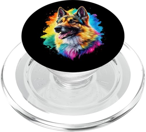 Regenbogen farbener DeutscherSchäferhund PopSockets PopGrip für MagSafe Regenbogen farbener DeutscherSchäferhund PopSockets PopGrip für MagSafe von !!!Yeah Deutscher Schäferhund Designz