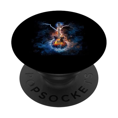 Gitarre mit Blitzen für Musiker PopSockets Klebender PopGrip Gitarre mit Blitzen für Musiker PopSockets Klebender PopGrip von !!!Yeah Musiker Designz