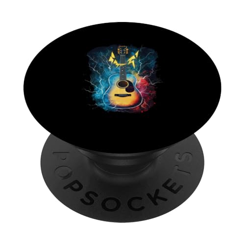 Gitarre mit Blitzen für Musiker PopSockets Klebender PopGrip Gitarre mit Blitzen für Musiker PopSockets Klebender PopGrip von !!!Yeah Musiker Designz