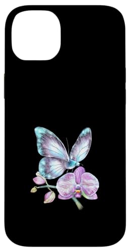 Glitzernder Schmetterling mit Orchidee Hülle für iPhone 14 Plus Glitzernder Schmetterling mit Orchidee Hülle für iPhone 14 Plus von !!!Yeah Schmetterling Designz