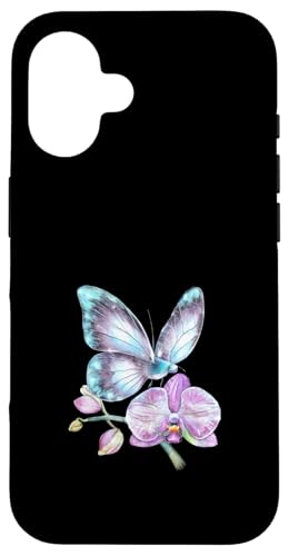 Glitzernder Schmetterling mit Orchidee Hülle für iPhone 16 Glitzernder Schmetterling mit Orchidee Hülle für iPhone 16 von !!!Yeah Schmetterling Designz