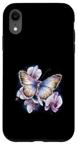 Glitzernder Schmetterling mit Orchidee Hülle für iPhone XR von !!!Yeah Schmetterling Designz