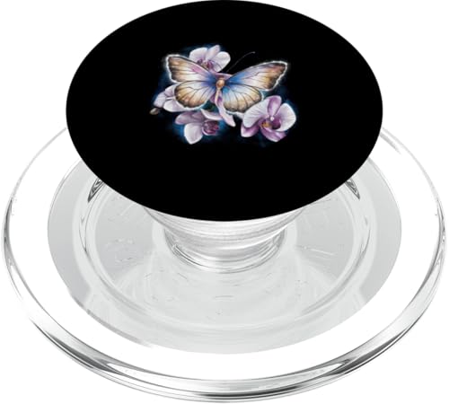 Glitzernder Schmetterling mit Orchidee PopSockets PopGrip für MagSafe von !!!Yeah Schmetterling Designz