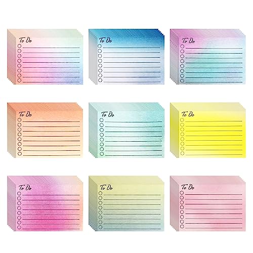 450 Blätter To Do Liste,9 Farben Haftnotizen Set,10 * 7cm Selbstklebende Klebezettel,Bunt Linierte Sticky Notes,Haftnotizen Notizzettel,Tagesliste Notizblock für Büro Zuhause Schule von YeahBoom