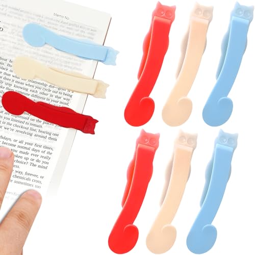 6 Stück Silikon Lesezeichen,Automatische Lesezeichen,Silikon Bookmark,Lesezeichen Kinder,Lesezeichen Papier,Lesezubehör,Clip Lesezeichen,Automatic bookmark,Intelligente Silikon Lesezeichen von YeahBoom