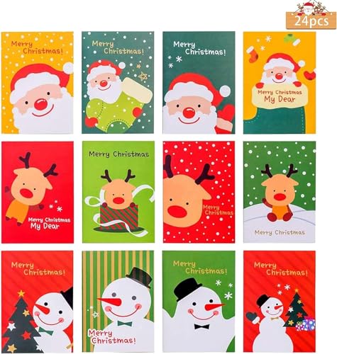 Notizblock Weihnachten,24 Mini Notizblöcke,Stobok Mini Notizbuch,Mini Notizblock Kinder,Kleine Notizblöcke für Kinder,Weihnachts Notizblöcke für Kinder - Adventskalender, Kindergeburtstag, Piñata von YeahBoom