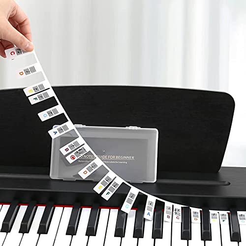 Piano Noten Aufkleber,Piano Keyboard,Klavier Keyboard Noten Aufkleber,Removable Piano Keyboard Note Labels,Klaviertasten für Kinder Anfänger Klavier Lernen,Keyboard Noten Aufkleber für 37/49/54/61/88! von YeahBoom