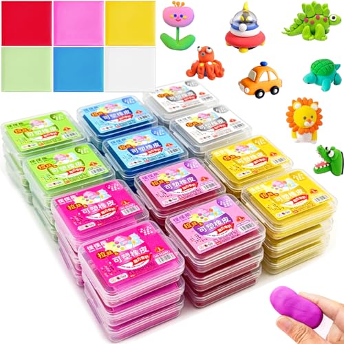 YeahBoom 36 Stück Knetradiergummis,Weich Knetbar Radiergummis,Knetradiergummi Art Eraser,Skizze Kitt Gummi mit Kunststoffgehäuse,Knetgummi Radiergummi für Bunte Zeichnung Malerei Schulbedarf von YeahBoom
