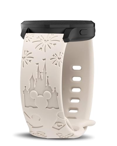 YealRed 20mm Cartoon Gravierte Armband Kompatibel mit Garmin Vivoactive 6 / Forerunner 165 / Vivoactive 5, Damen Niedliches Silikon Uhrenarmband für Garmin vivomove Venu Sq 2/ Sport (Sternenlicht) von YealRed