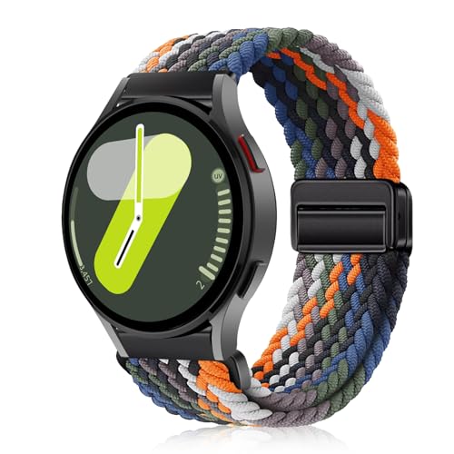 YealRed 20mm Nylon Armband Kompatibel mit Samsung Galaxy Watch FE / 7/6 / 5/4, Sport Uhrenarmband für Samsung Galaxy Watch 6 Classic / 5 Pro 45mm / 4 Classic (Bunt) von YealRed