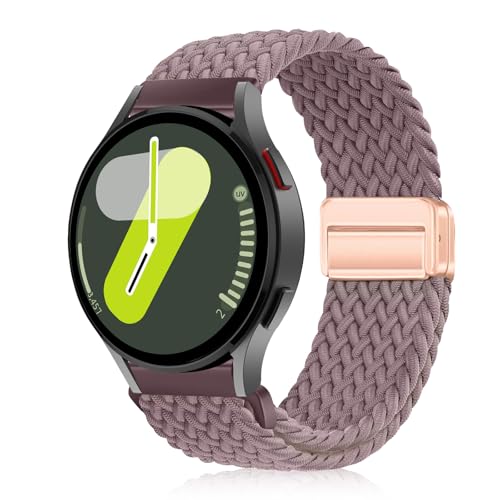 YealRed 20mm Nylon Armband Kompatibel mit Samsung Galaxy Watch FE / 7/6 / 5/4, Sport Uhrenarmband für Samsung Galaxy Watch 6 Classic / 5 Pro 45mm / 4 Classic (Lila) von YealRed