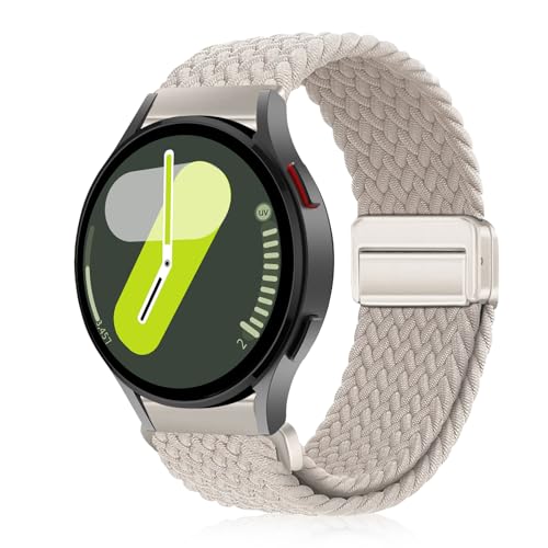 YealRed 20mm Nylon Armband Kompatibel mit Samsung Galaxy Watch FE / 7/6 / 5/4, Sport Uhrenarmband für Samsung Galaxy Watch 6 Classic / 5 Pro 45mm / 4 Classic (Sternenlicht) von YealRed