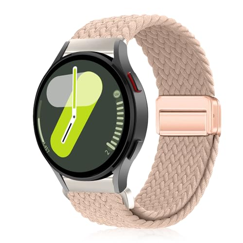 YealRed 20mm Nylon Armband Kompatibel mit Samsung Galaxy Watch FE / 7/6 / 5/4, Sport Uhrenarmband für Samsung Galaxy Watch 6 Classic / 5 Pro 45mm / 4 Classic (Kühles Braun) von YealRed