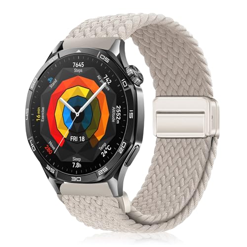 YealRed 22mm Nylon Armband Kompatibel mit Huawei Watch GT 5 Pro 46mm /GT 5 /GT 4 /GT 3 /GT 2 /GT 2 Pro ECG, Sport Uhrenarmband für Huawei Watch 4 46mm /4 Pro 48mm /3 Pro /2 Classic (Sternenlicht) von YealRed