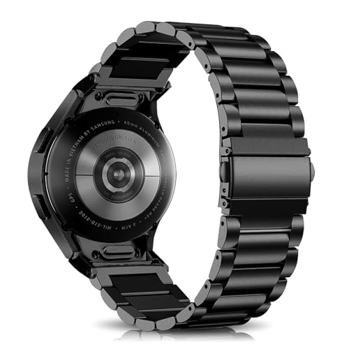 YealRed Armband Kompatibel Mit Samsung Galaxy Watch FE/7/6/5/4, Uhrenarmband 6 Classic 43mm 47mm, Kein Gap Metall Ersatzarmband für Galaxy 5 Pro 45mm/4 Classic (Schwarz) von YealRed
