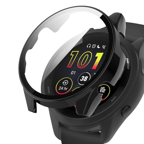 YealRed Hülle Kompatibel mit Garmin Forerunner 265, PC Gehäuse mit Hartglas Displayschutz Schutzhülle Vollschutz Kratzfest Ultradünner Puffer Schutz Case für Garmin Forerunner 265 - Schwarz YealRed Hülle Kompatibel mit Garmin Forerunner 265, PC Gehäuse mit Hartglas Displayschutz Schutzhülle Vollschutz Kratzfest Ultradünner Puffer Schutz Case für Garmin Forerunner 265 - Schwarz von YealRed