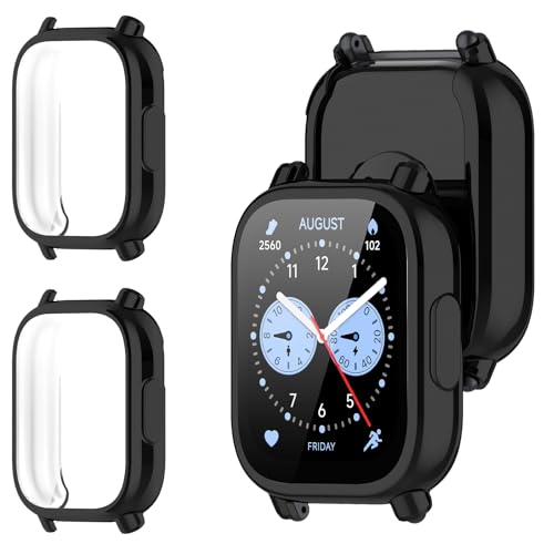 YealRed Hülle Kompatibel mit Xiaomi Redmi Watch 5 Lite [2 Stück], Soft TPU Stoßfestes Schutzhülle, Anti-Kratz Case Displayschutzfolie für Xiaomi Redmi Watch 5 Lite (Schwarz) von YealRed