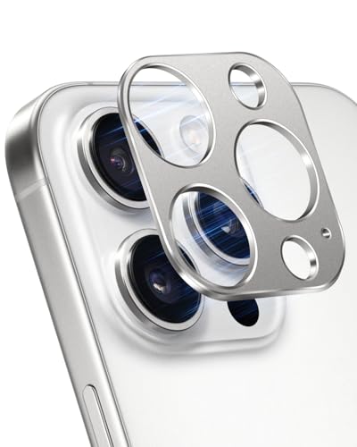 YealRed Kameraschutz Kompatibel mit iPhone 16 Pro /16 Pro Max, 9H Metalle Kamera Schutzrahmen Keine Auswirkung auf das Schießen Kamera Schutzfolie für iPhone 16 Pro /16 Pro Max - 1 Stück (Silber) von YealRed