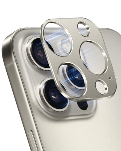 YealRed Kameraschutz Kompatibel mit iPhone 16 Pro /16 Pro Max, 9H Metalle Kamera Schutzrahmen Keine Auswirkung auf das Schießen Kamera Schutzfolie für iPhone 16 Pro /16 Pro Max - 1 Stück (Titangrau) von YealRed