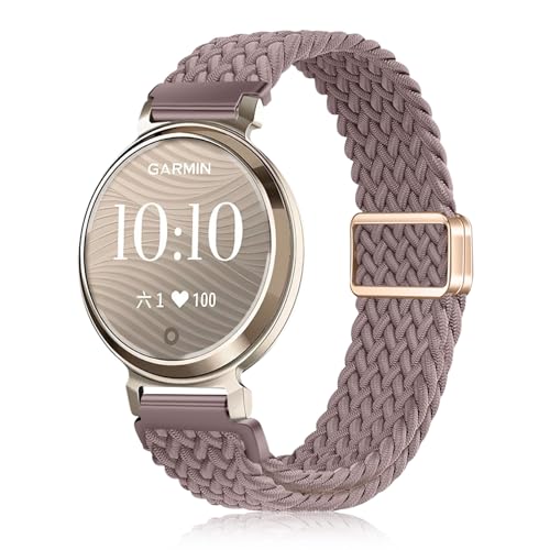 YealRed Nylon Armband für Garmin Lily 2, Magnetische Schnalle Ersatzbänder, Geflochtenes Herren Damen Ersatzband Uhrenarmband Kompatibel mit Garmin Lily 2 (Lila) von YealRed