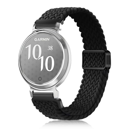 YealRed Nylon Armband für Garmin Lily 2, Magnetische Schnalle Ersatzbänder, Geflochtenes Herren Damen Ersatzband Uhrenarmband Kompatibel mit Garmin Lily 2 (Schwarz) von YealRed