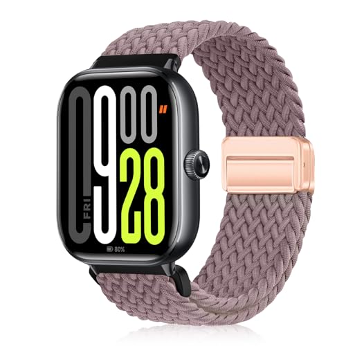 YealRed Nylon Armband für Xiaomi Redmi Watch 5 / Redmi Watch 4 / Xiaomi Mi Band 9 Pro/Mi Band 8 Pro, Ersatzbänder Uhrenarmband Kompatibel mit Xiaomi Redmi Watch 5 / Redmi Watch 4 (Lila) von YealRed