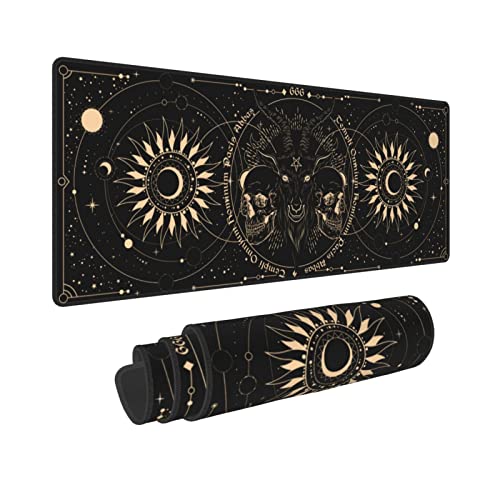 Sun and Moon Gothic Skull Goat Mouse Pad Extended Large Gaming Mouse Pad XL Übergroße Schreibtischunterlage Genähte Kanten 80 x 30 cm Sun and Moon Gothic Skull Goat Mouse Pad Extended Large Gaming Mouse Pad XL Übergroße Schreibtischunterlage Genähte Kanten 80 x 30 cm von Yealedee