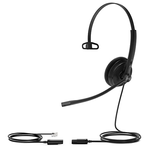 Yealink Headset YHS34 Lite Mono - Ein Ohr Kopfhörer - mit RJ Anschlußkabel von Yealink