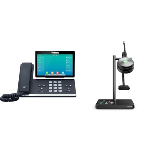 Yealink IP Telefon SIP-T57W VoIP-Telefon, schwarz + WH62 Dual UC von Yealink